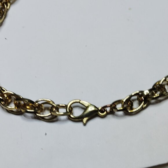 Gold Tone Cross Necklace 24" Chain Clear Crystals Lobster Clasp Faith Jewelry - Picture 6 of 8